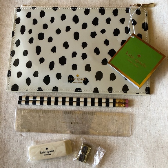 Kate Spade ♠️ Flamingo Dot Pencil Pouch - Picture 3 of 7